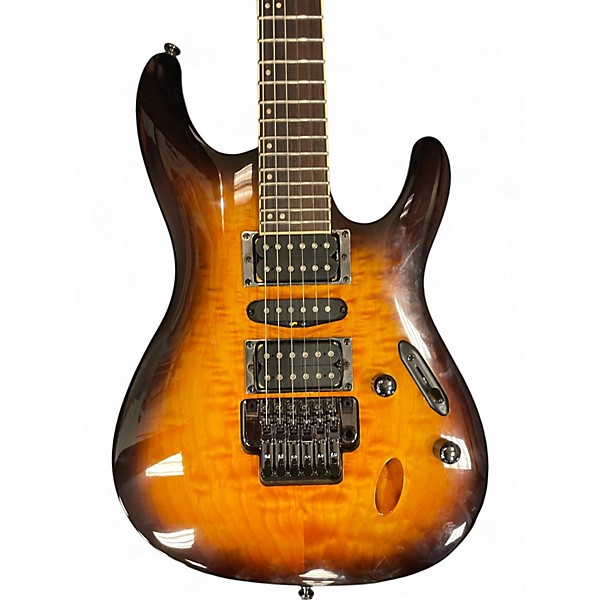 Used Ibanez S670QM DRAGON EYE BURST Solid Body Electric Guitar