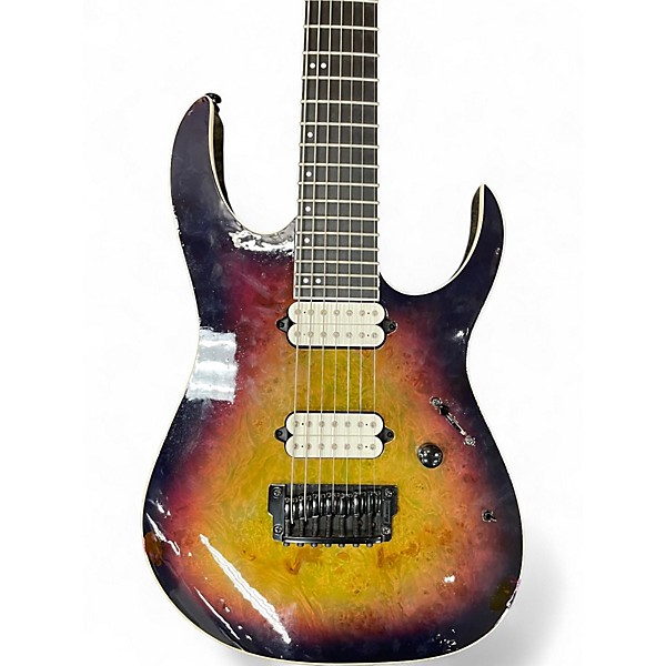 Used Ibanez RGIX7FDLB Northern Lights Burst Solid Body