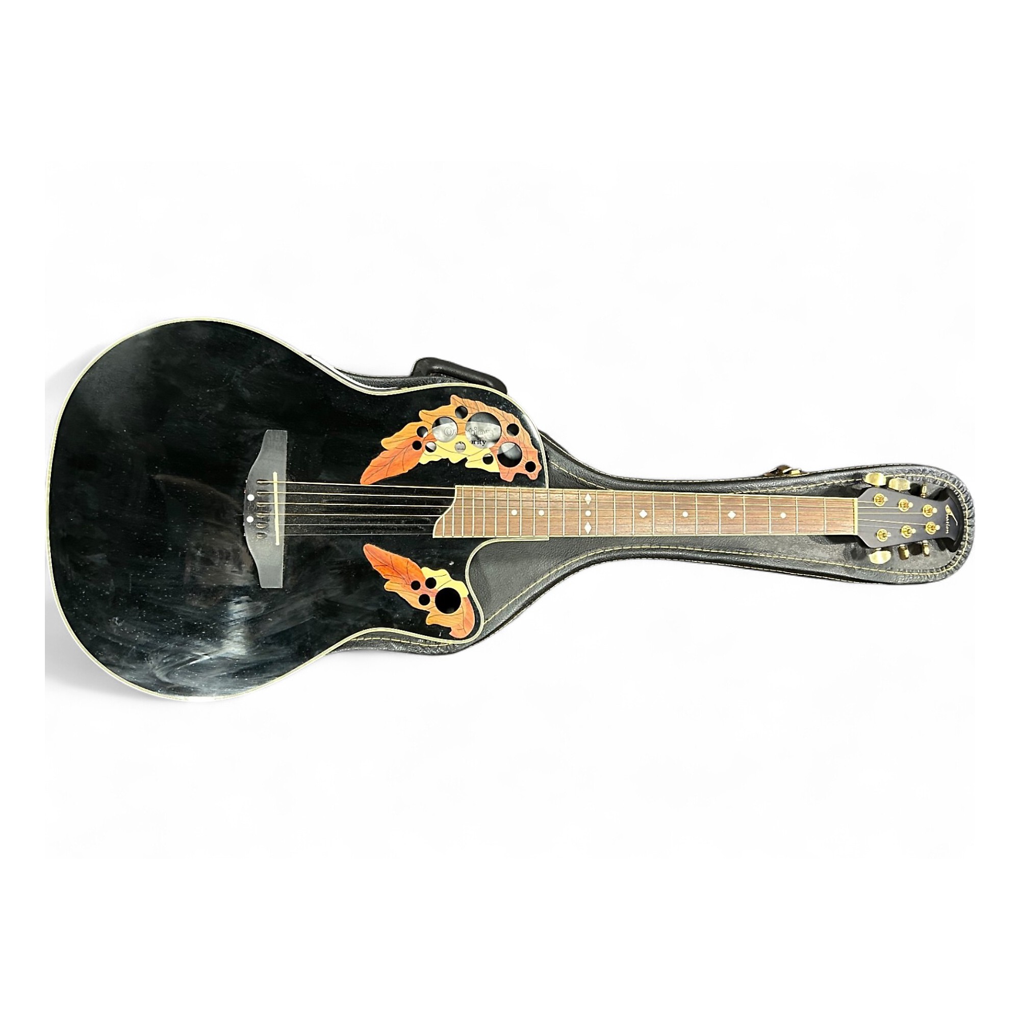 Used Ovation CS257 Celebrity Ebony Acoustic Electric Guitar Ebony