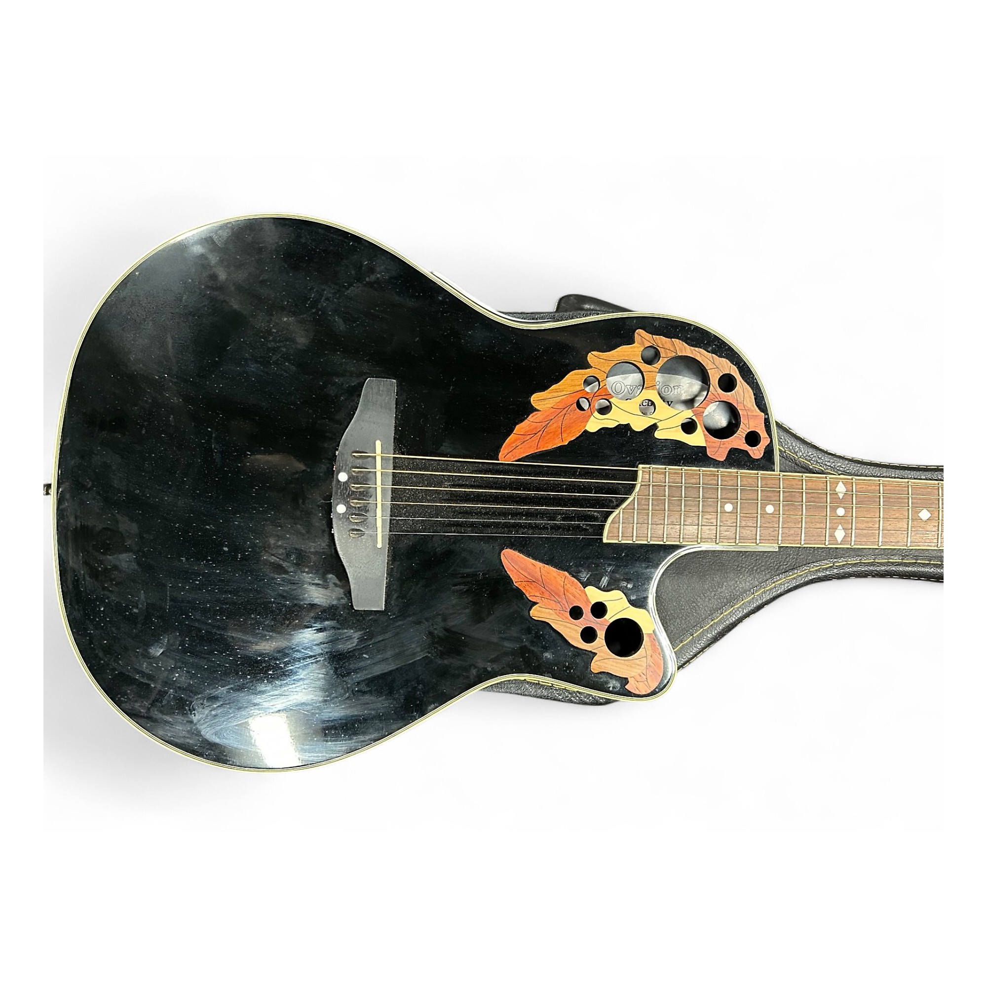 Used Ovation CS257 Celebrity Ebony Acoustic Electric Guitar Ebony