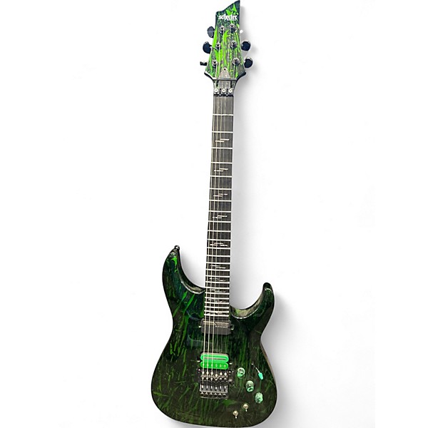 Used Schecter Guitar Research 1470 c1 silver mountain toxic venom Solid Body Electric Guitar