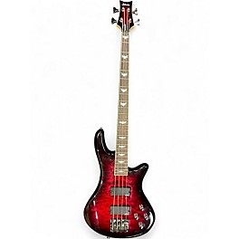 Used Schecter Guitar Research Stiletto Extreme 4 String Crimson Red Trans Electric Bass Guitar