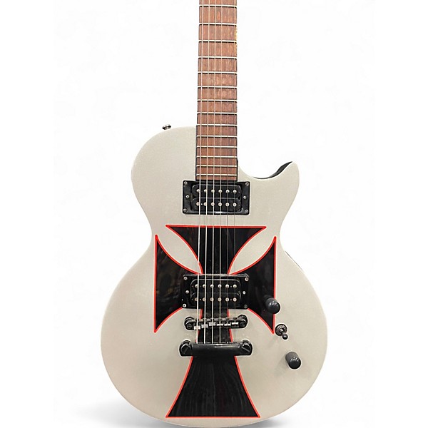 Used Epiphone Les paul Iron Cross  Silver Sparkle Solid Body Electric Guitar