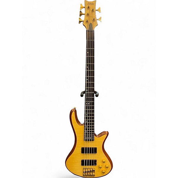 Used Schecter Guitar Research DIAMOND SERIES CUSTOM 5 BROWN Electric Bass Guitar
