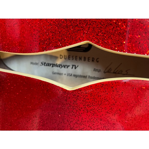 Used Duesenberg Starplayer TV Deluxe RED SPARKLE Hollow Body Electric Guitar