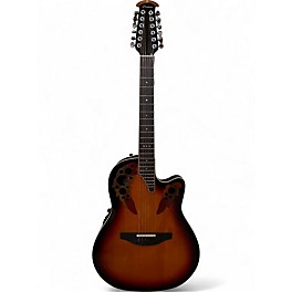 Used Ovation 2758AX 3 Color Sunburst 12 String Acoustic Electric Guitar