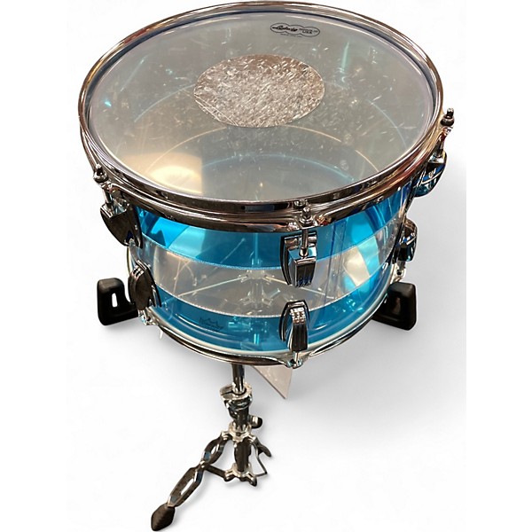 Used Ludwig 3 Piece Vistalite 50th Anniversary Fab 3-Piece Shell Pack Blue/Clear/Blue Drum Kit
