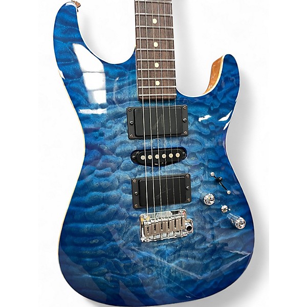 Used 2010 Tom Anderson Hollow Drop Top Jack's Blue Burst Solid Body Electric Guitar
