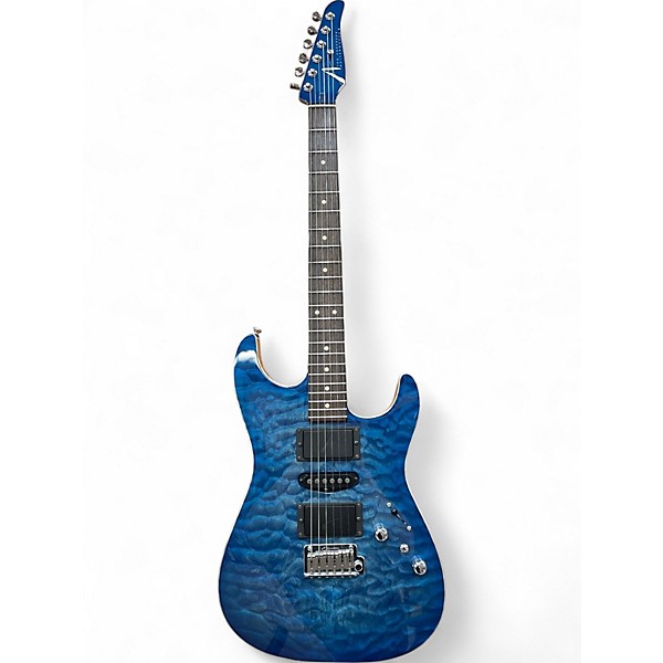 Used 2010 Tom Anderson Hollow Drop Top Jack's Blue Burst Solid Body Electric Guitar