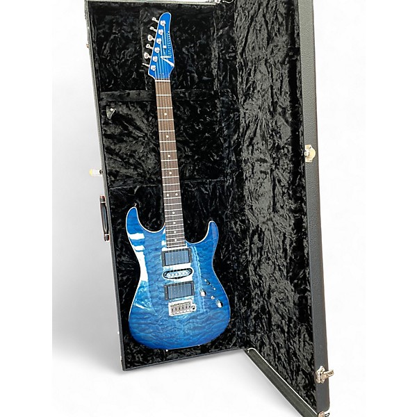 Used 2010 Tom Anderson Hollow Drop Top Jack's Blue Burst Solid Body Electric Guitar
