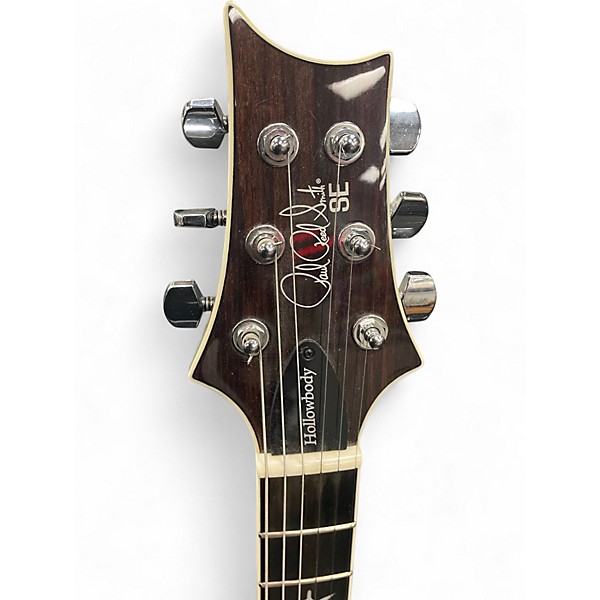 Used PRS SE Custom 22 Semi-Hollowbody Black and Gold Burst Hollow Body Electric Guitar