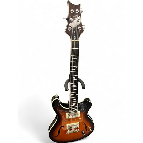 Used PRS SE Custom 22 Semi-Hollowbody Black and Gold Burst Hollow Body Electric Guitar