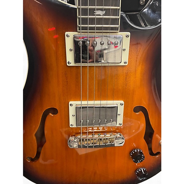 Used PRS SE Custom 22 Semi-Hollowbody Black and Gold Burst Hollow Body Electric Guitar