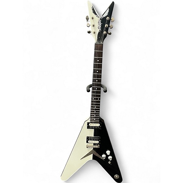 Used Dean Michael Schenker Yin Yang Black and White Solid Body Electric Guitar