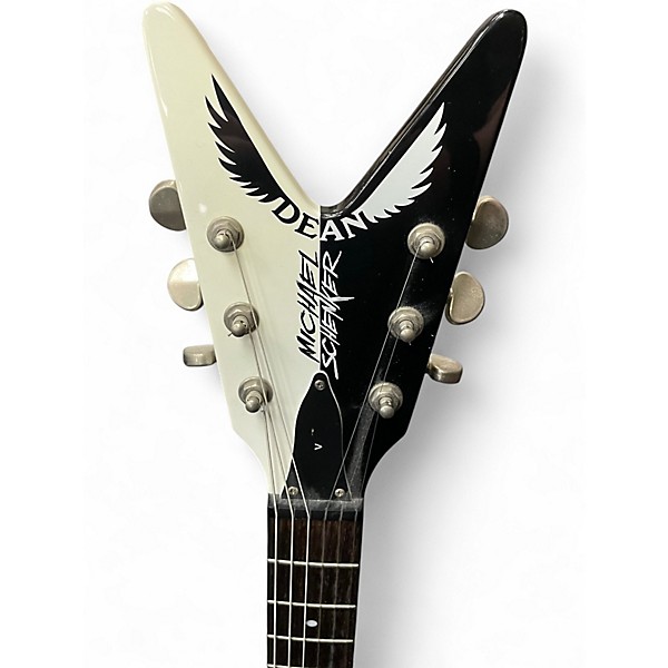 Used Dean Michael Schenker Yin Yang Black and White Solid Body Electric Guitar