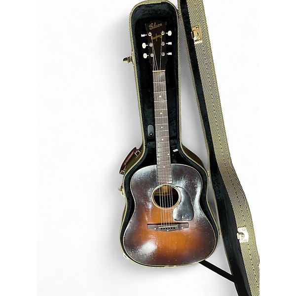 Vintage 1943 Gibson J45 Standard 2 Color Sunburst Acoustic Electric Guitar