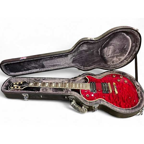 Used Ephiphone LES PAUL CUSTOM PROPHCY PLUS Red Solid Body Electric Guitar