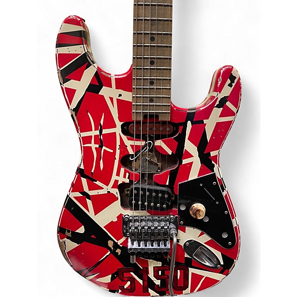 Used EVH Striped Series Frankie Red with Black and White