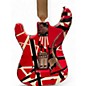 Used EVH Striped Series Frankie Red with Black and White Stripes Solid Body Electric Guitar