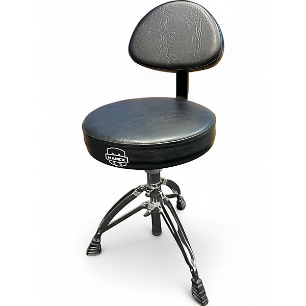 Used Mapex Saddle Top with Backrest and Double Braced Quad Legs Drum Throne
