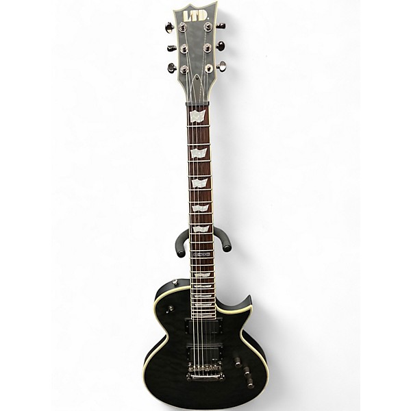 Used ESP LTD EC401QM Trans Black Solid Body Electric Guitar