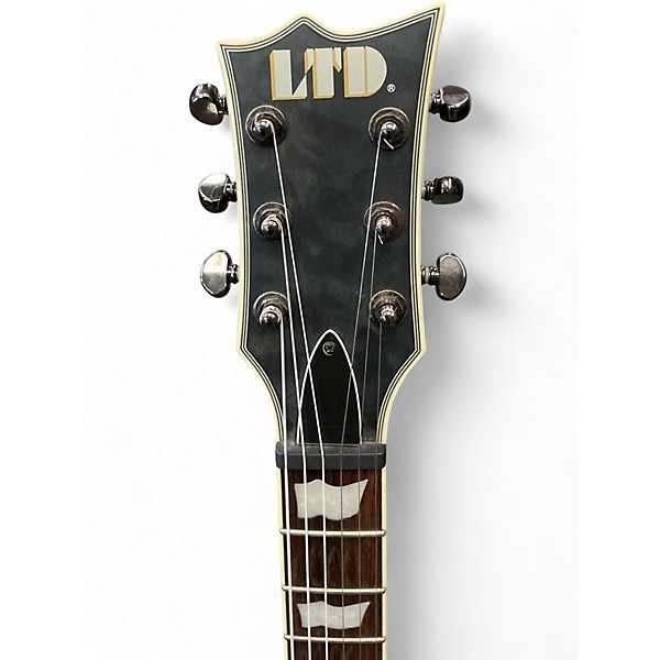 Used ESP LTD EC401QM Trans Black Solid Body Electric Guitar