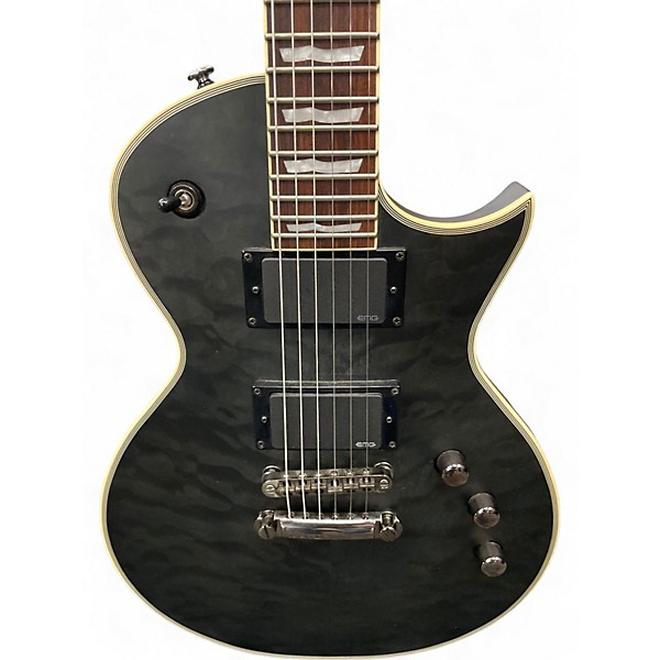 Used ESP LTD EC401QM Trans Black Solid Body Electric Guitar