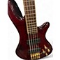 Used Schecter Guitar Research Stiletto Elite 5 String Crimson Red Trans Electric Bass Guitar thumbnail