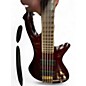 Used Schecter Guitar Research Stiletto Elite 5 String Crimson Red Trans Electric Bass Guitar