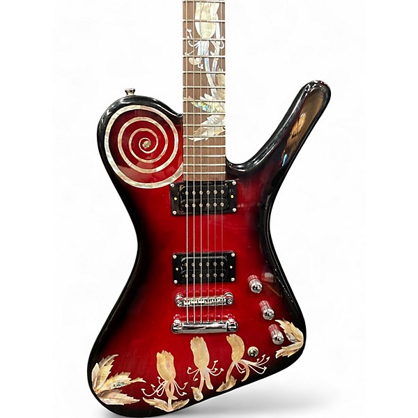 Used Antonio Tsai Offset Spiral Inlay Crimson Red Burst Solid Body Electric Guitar
