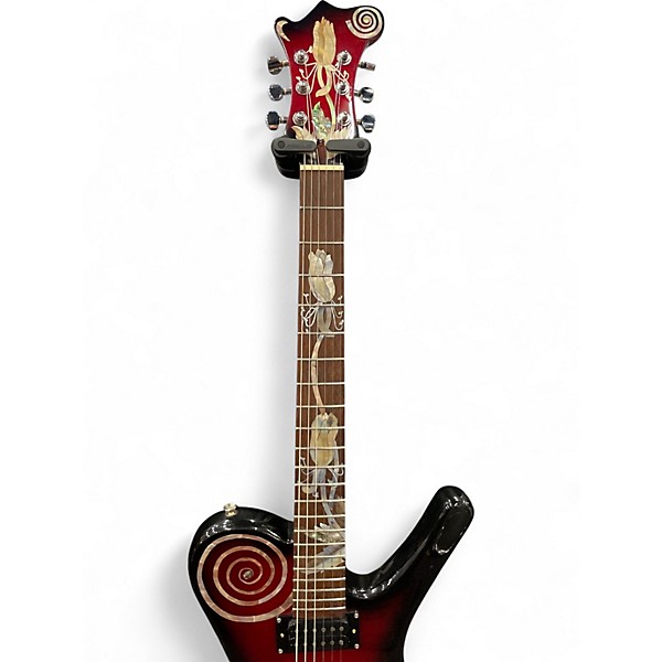 Used Antonio Tsai Offset Spiral Inlay Crimson Red Burst Solid Body Electric Guitar