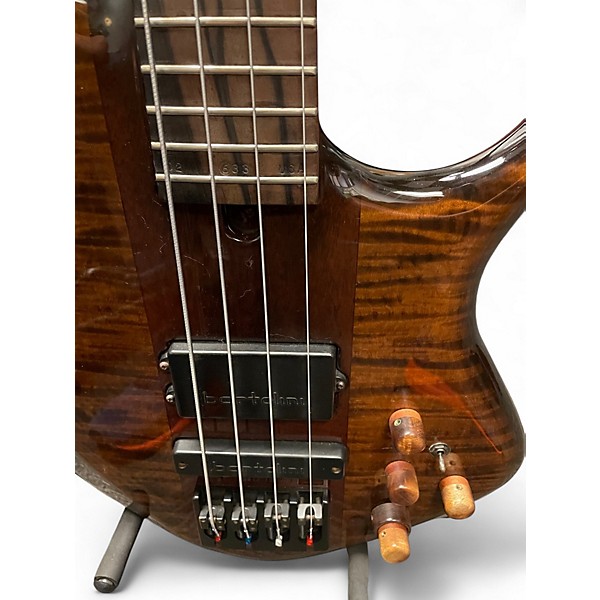 Used Warrior Dran Michael Custom Tiger Eye Electric Bass Guitar