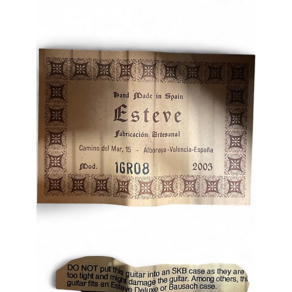 Used 2003 ESTEVE 1GR08 Natural Acoustic Guitar