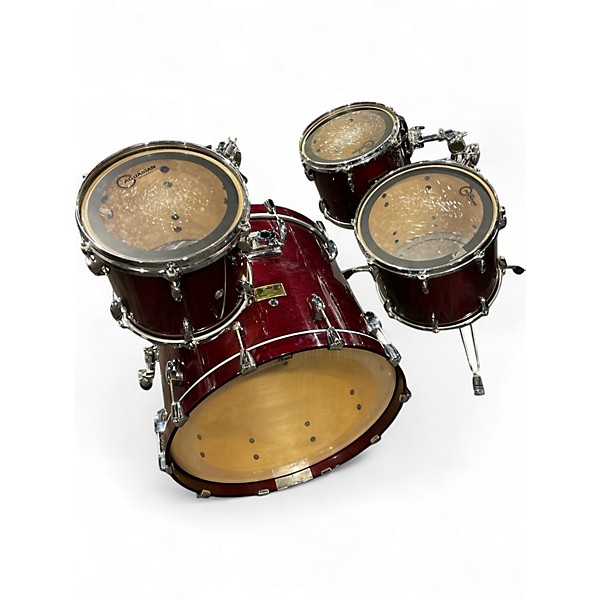 Used Pearl 4 Piece export studio birch Crimson Red Trans Drum Kit