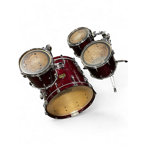 Used Pearl 4 Piece export studio birch Crimson Red Trans Drum Kit