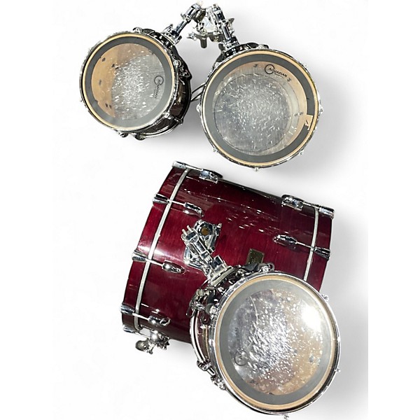 Used Pearl 4 Piece export studio birch Crimson Red Trans Drum Kit