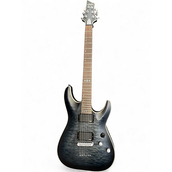 Used Schecter C1 PLATINUM Trans Black Solid Body Electric Guitar