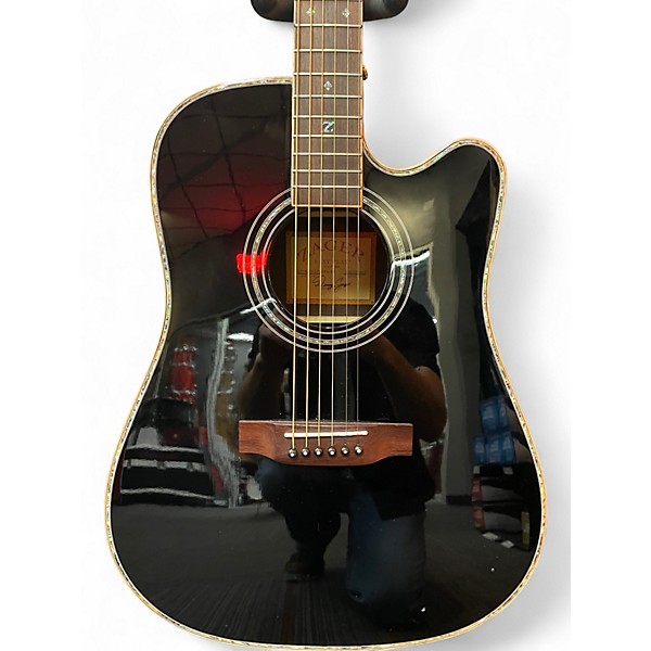 Used Zager ZAD-900CE Black Acoustic Electric Guitar