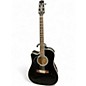 Used Takamine EF341SC Left Handed Black Acoustic Electric Guitar