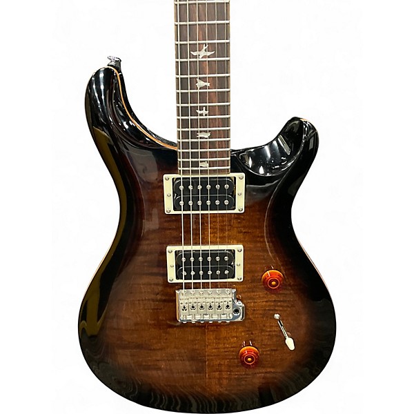 Used PRS SE Custom 24 Black Gold Sunburst Solid Body Electric Guitar