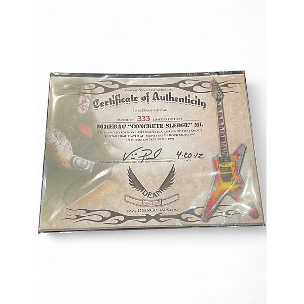 Used Dean Dimebag Concrete Sledge ML Custom Graphic Solid Body Electric Guitar