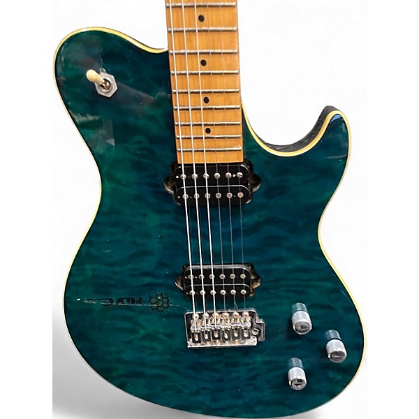 Used Silvertone Fastback Trans Blue Solid Body Electric Guitar