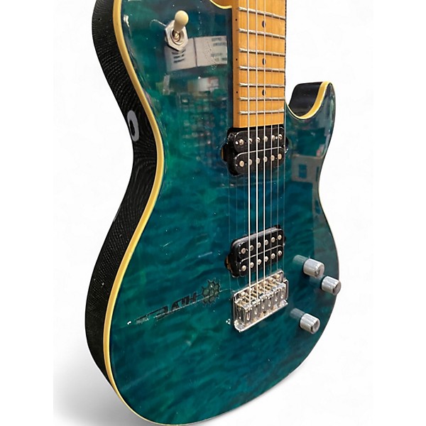Used Silvertone Fastback Trans Blue Solid Body Electric Guitar