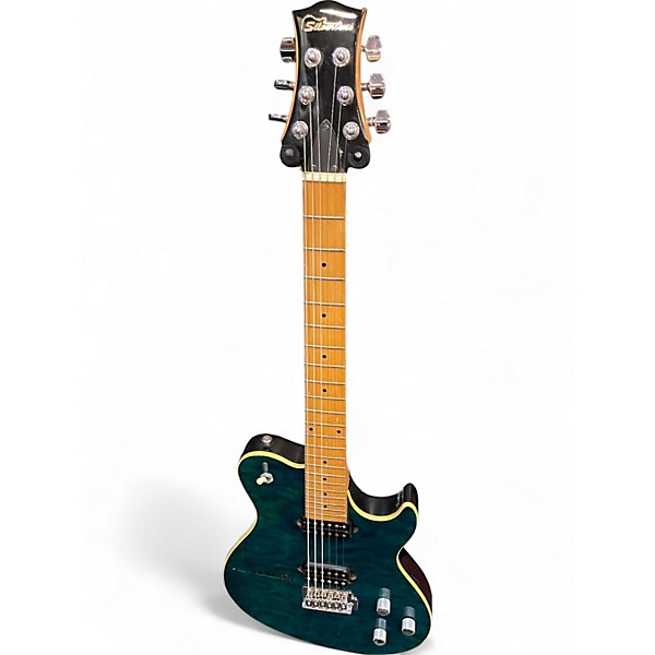 Used Silvertone Fastback Trans Blue Solid Body Electric Guitar