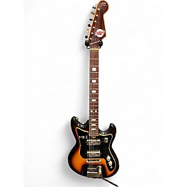 Vintage 1960s Teisco ET-220 3 Color Sunburst Solid Body Electric Guitar