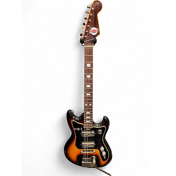 Vintage 1960s Teisco ET-220 3 Color Sunburst Solid Body Electric Guitar