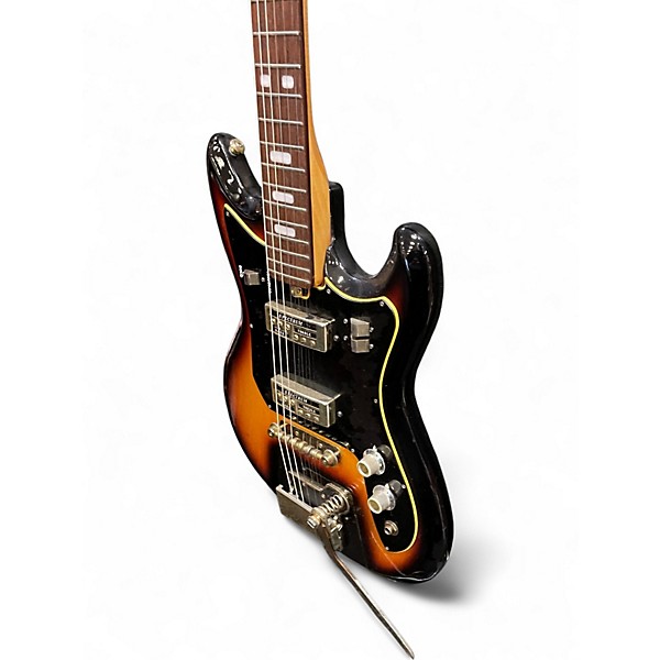 Vintage 1960s Teisco ET-220 3 Color Sunburst Solid Body Electric Guitar