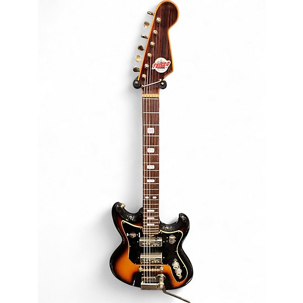 Vintage 1960s Teisco ET-220 3 Color Sunburst Solid Body Electric Guitar
