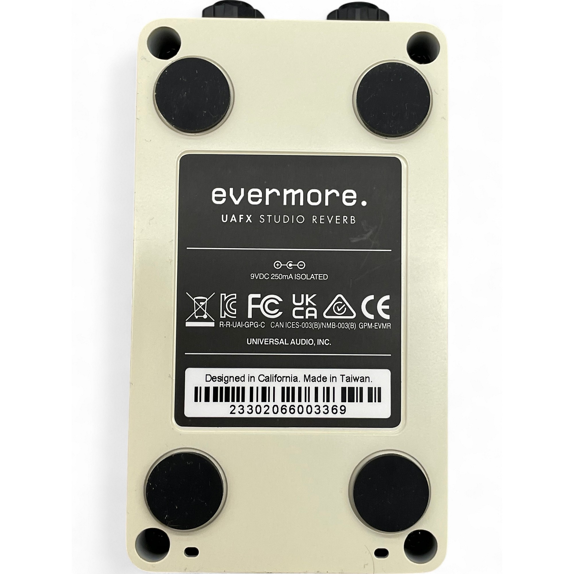 Used Universal Audio Evermore Studio Reverb Effect Pedal