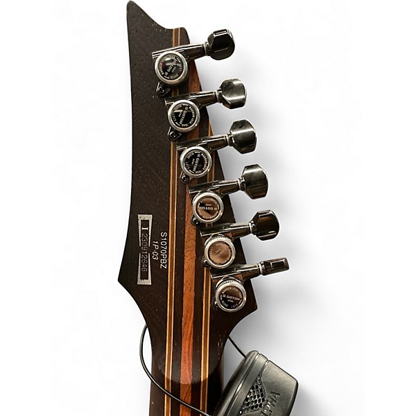 Used Ibanez S1070PBZ Blue Ghost Flames Solid Body Electric Guitar